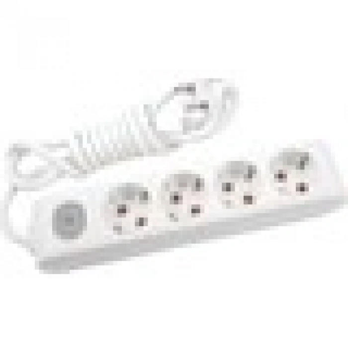 Viko Multi-Let Dörtlü Priz Anahtarlı Topraklı Kablolu Çocuk Korumalı 2 Metre-Beyaz 90117402