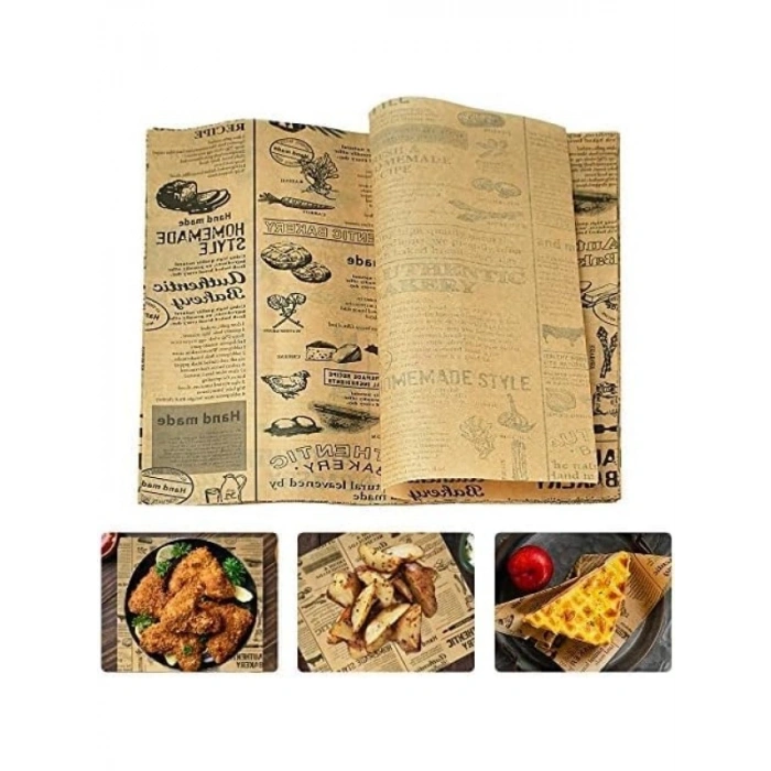 Vintage Desenli Yağlı Kağıt 50 Adet