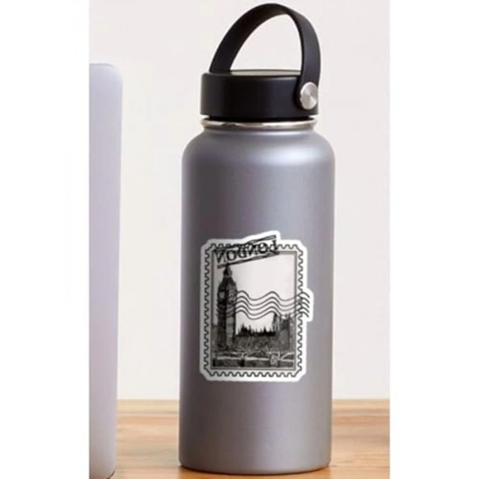 Vintage Dünya Şehirleri Temalı Pul Tasarımlı Sticker Seti