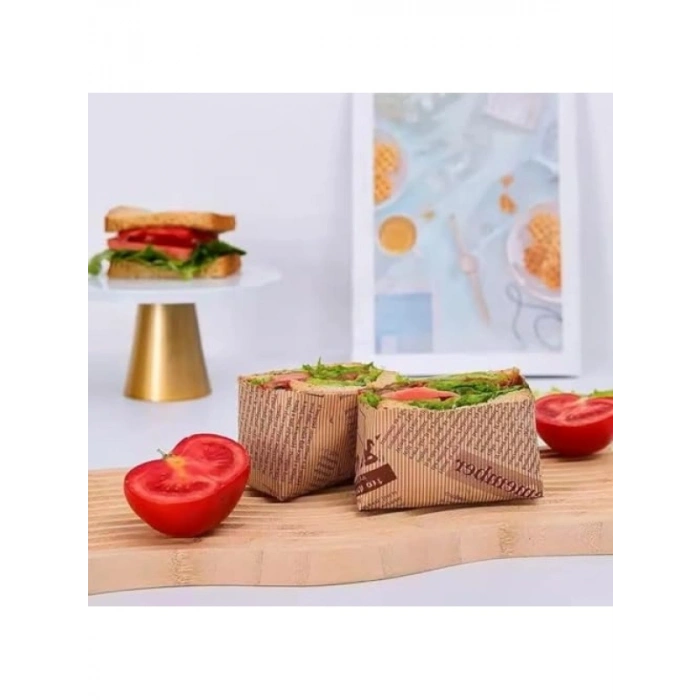 Vintage Gazete Desenli Yağlı Kağıt, 50 Adet