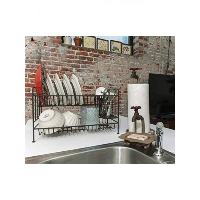 Vintage Stil Metal Sabunluk, Eskitilmiş Bronz Kaplama