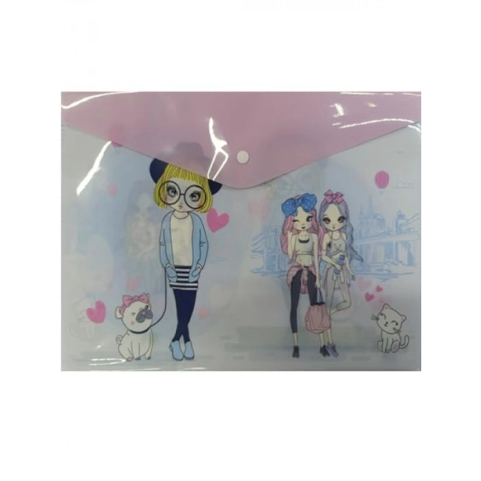 Vintage Tasarım Çıtçıtlı Dosya, A4 Boyut