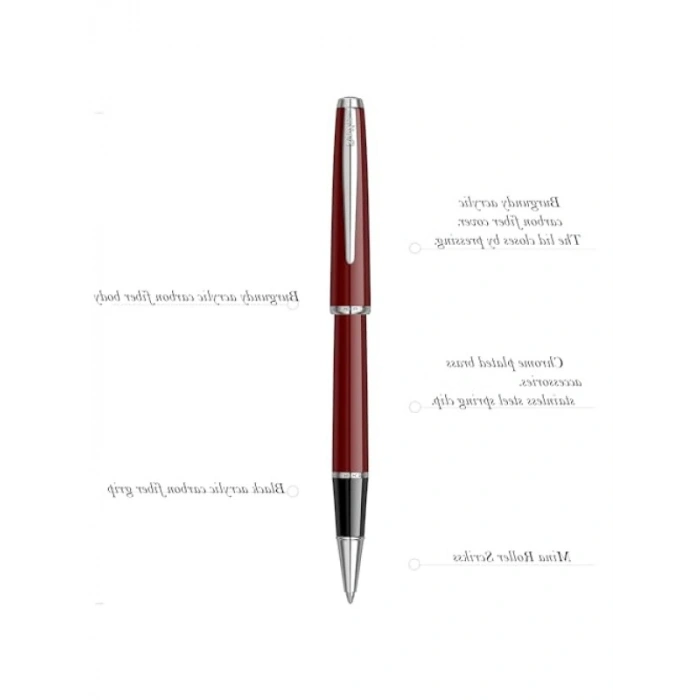 Vintage Tasarımlı Roller Kalem - Bordo Renk