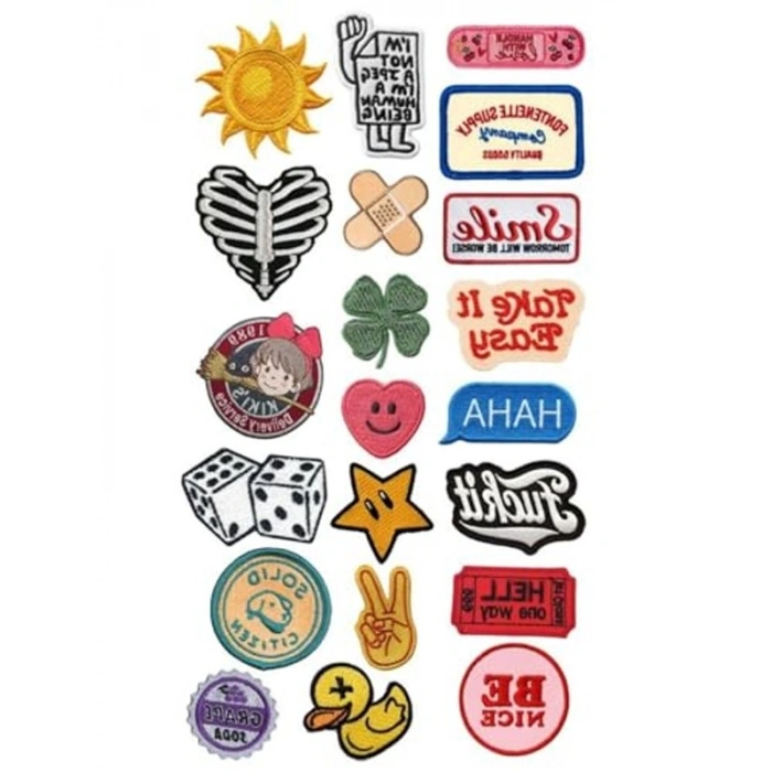 Vintage Temalı Yama Sticker Seti, Laptop ve Tablet için