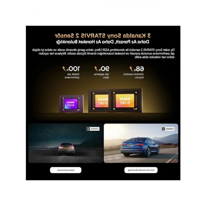 Viofo A229 Ultra 3 Kameralı Ön+Arka+İç 4K+4K+1080P HDR Sony STARVIS 2 Sensörlü Wi-Fi 6 GPSli Araç Kamerası