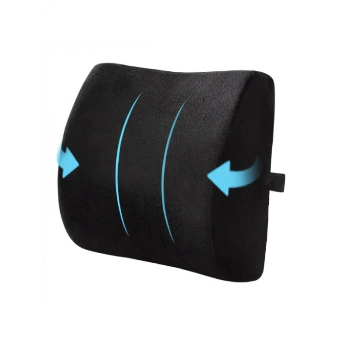Visko Bel ve Sırt Destek Yastığı - Ortopedik, Siyah