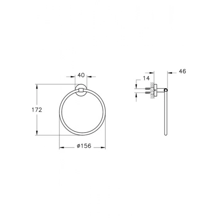 VitrA Base 200 A44101 Halka Havluluk, Krom