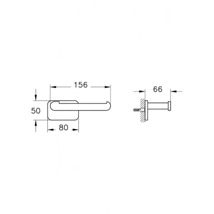 VitrA Base 600 A4413436 Tuvalet Kağıtlığı, Mat Siyah