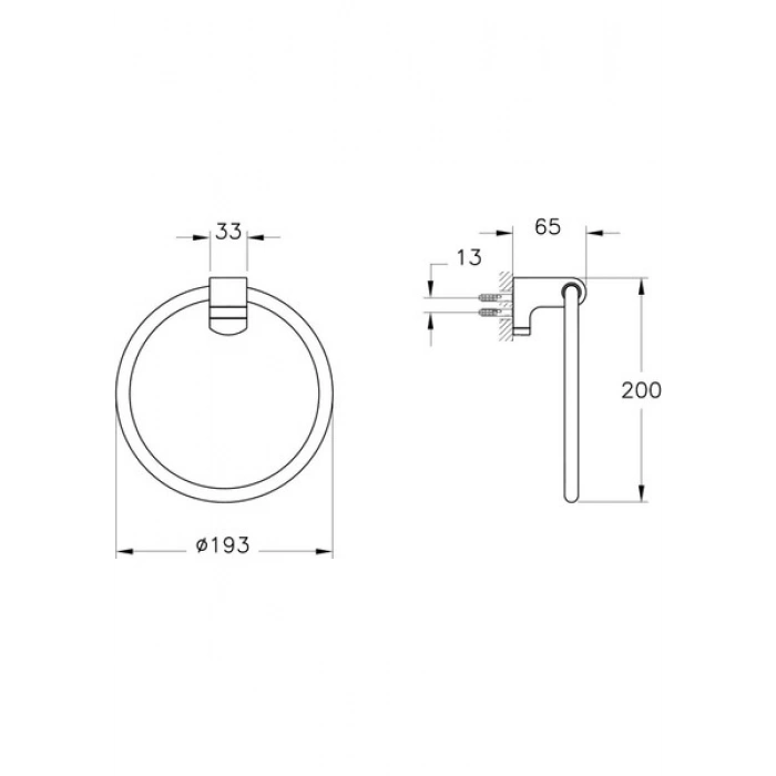 VitrA Base 700 A4407236 Halka Havluluk, Mat Siyah