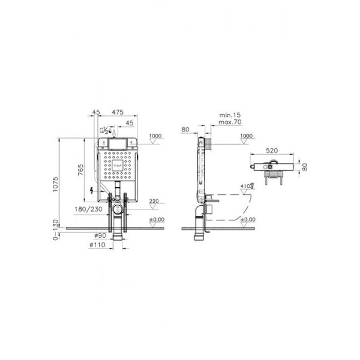 VitrA Gömme Set (768-1851TP+740-2280+A41461+A41441) 800-2027