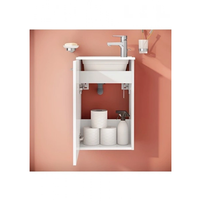 Vitra Mia 69576 Banyo Dolabı Seti Kapaklı 40 cm Parlak Beyaz