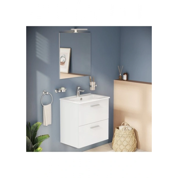 VitrA Mia 75021 Banyo Dolabı Seti, Çekmeceli, 60 cm, Parlak Beyaz