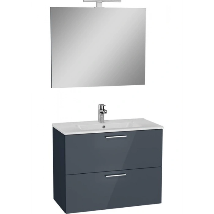 VitrA Mia 75100 Banyo Dolabı Seti Çekmeceli 80 cm Antrasit
