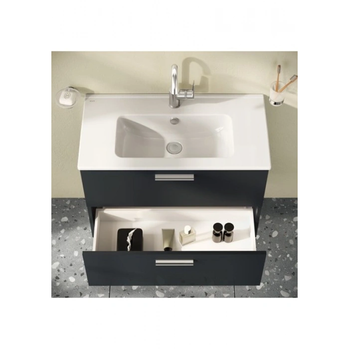 VitrA Mia 75100 Banyo Dolabı Seti Çekmeceli 80 cm Antrasit
