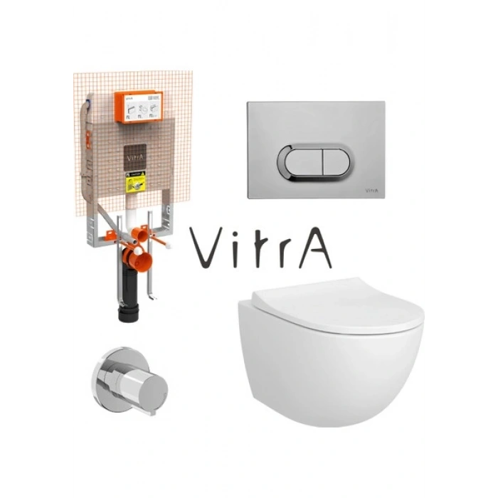 Vitra Sento Rim-Ex Asma Klozet Slim Kapak, Vitra Gömme Rezervuar Set 768-1851