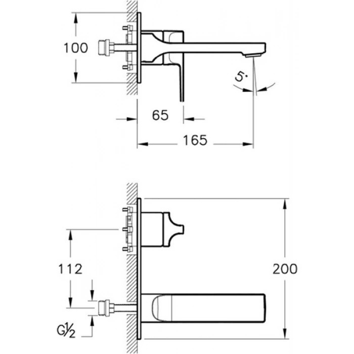 Vitra Suit L A4248626 Ankastre Lavabo Bataryası, Bakır
