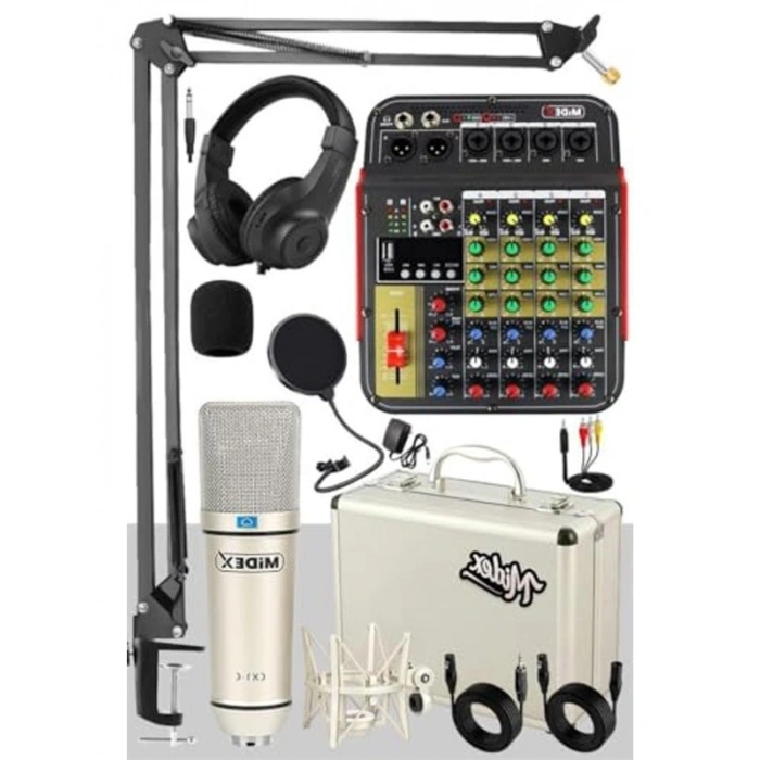 Vokal Paket ile Stüdyo Ekipman Seti, 6 Kanal Mikser
