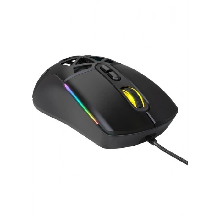 Warp WRP-O12800-B 12800 Dpi Wide Rgb Özel Abs Doku Reflex Örgü Kablolu Siyah Gaming Mouse