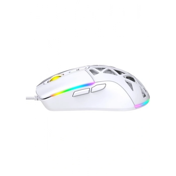 Warp WRP-O12800-W 12800 Dpi Wide Rgb Özel Abs Doku Reflex Örgü Kablolu Beyaz Gaming Mouse