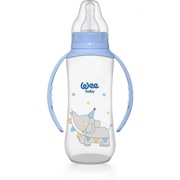 Wee Baby Klasik Kulplu PP Biberon 270 ml Mavi 6-18 Ay