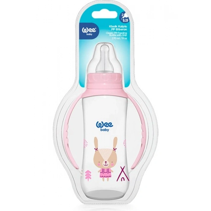 Wee Baby Klasik Kulplu Pp Biberon 270 ml Pembe 6-18 Ay