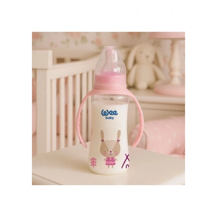 Wee Baby Klasik Kulplu Pp Biberon 270 ml Pembe 6-18 Ay