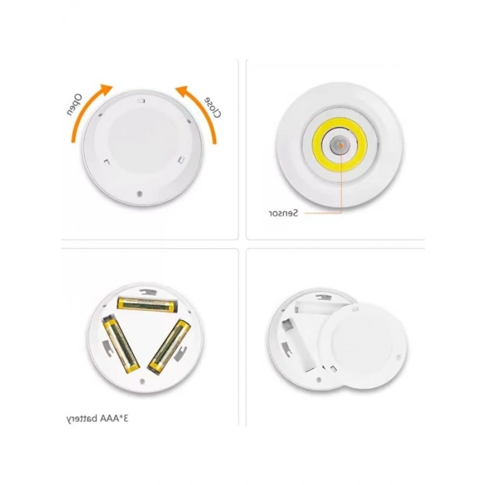WellHise L01 Pilli Sensörlü Spot Lamba Dolap Altı Dolap İçi Spot          [Enerji Sınıfı A]