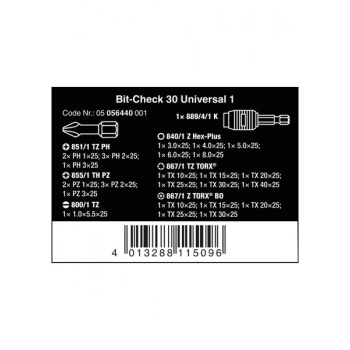 Wera Bit-Check 30 Bits Seti (05056440001)