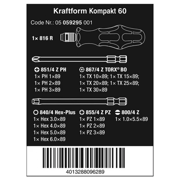 Wera Kraftform Kompakt 60 (Çantalı) - 05059295001