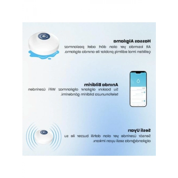 WiFi Su Baskını Sensörü - Dahili Alarm Özellikli