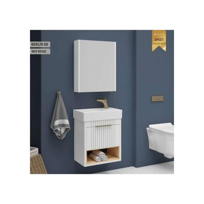 Wons Berlin 50 cm Beyaz Banyo Dolabı