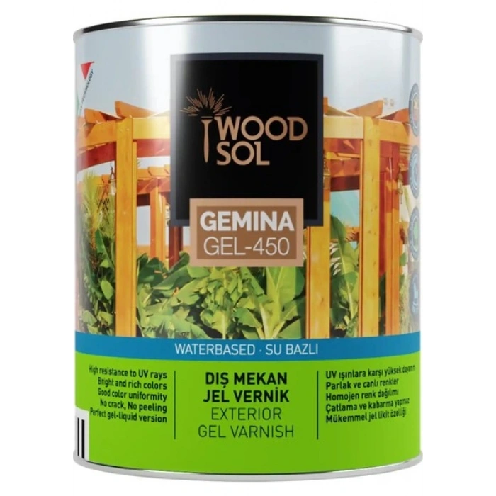 Woodsol Gemina Dış Mekan Ahşap Jel Vernik 0000 Clear 0.75 l