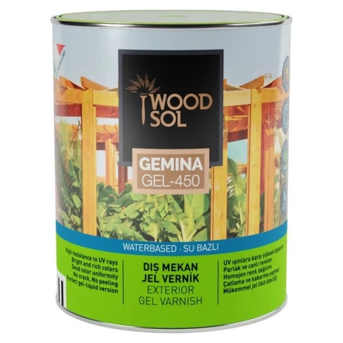 Woodsol Gemina Dış Mekan Ahşap Jel Vernik 0000 Clear 0.75 l