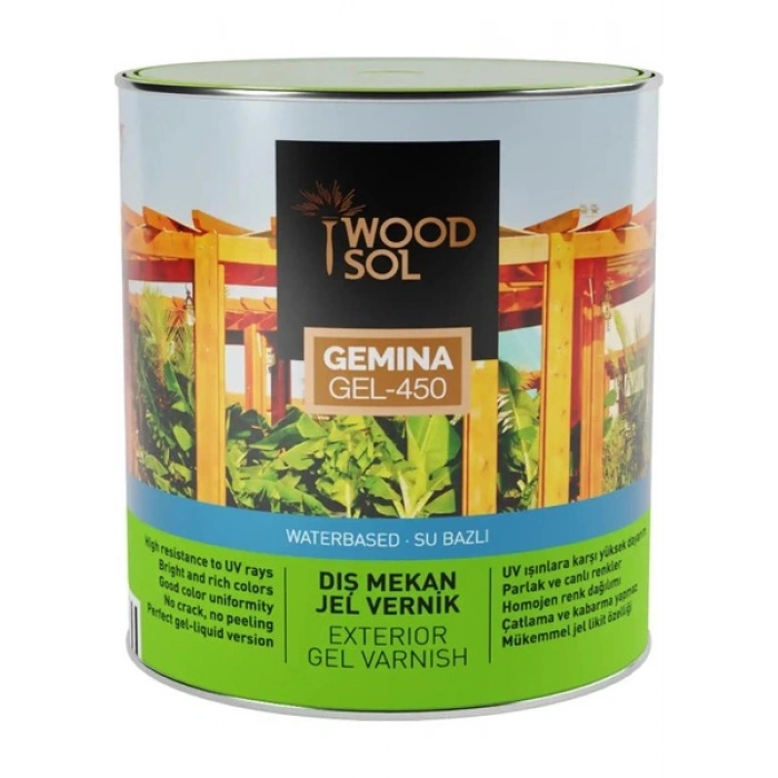 Woodsol Gemina Dış Mekan Ahşap Jel Vernik 0000 Clear 2.5 l
