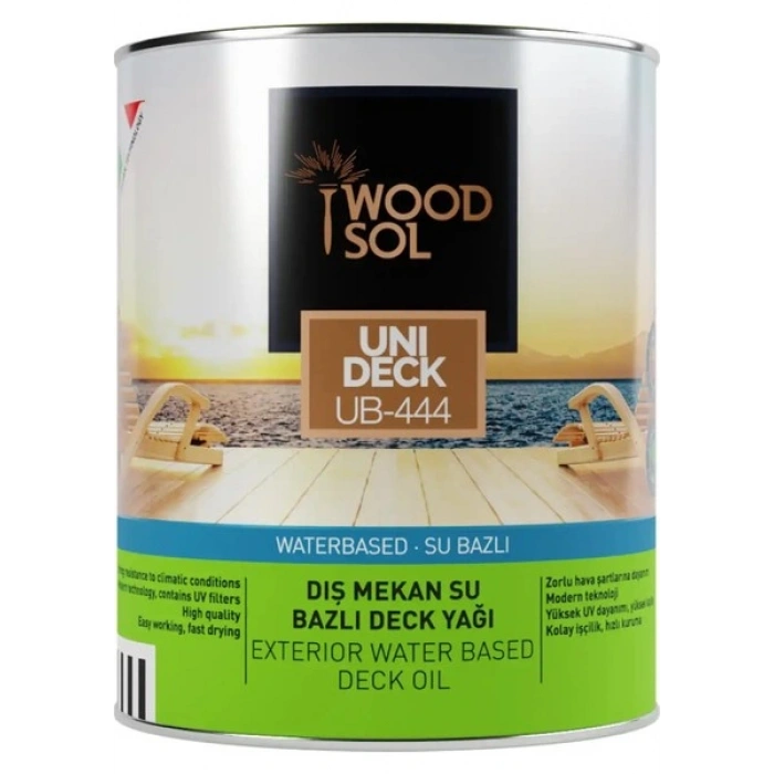 Woodsol Unideck Su Bazlı Ahşap Deck Yağı 0000 Clear 0.75 l