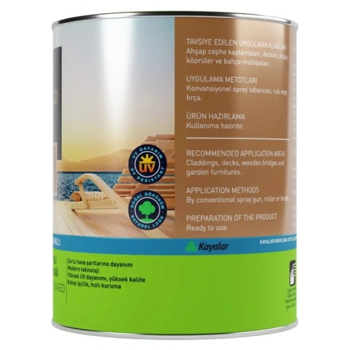 Woodsol Unideck Su Bazlı Ahşap Deck Yağı 0000 Clear 0.75 l