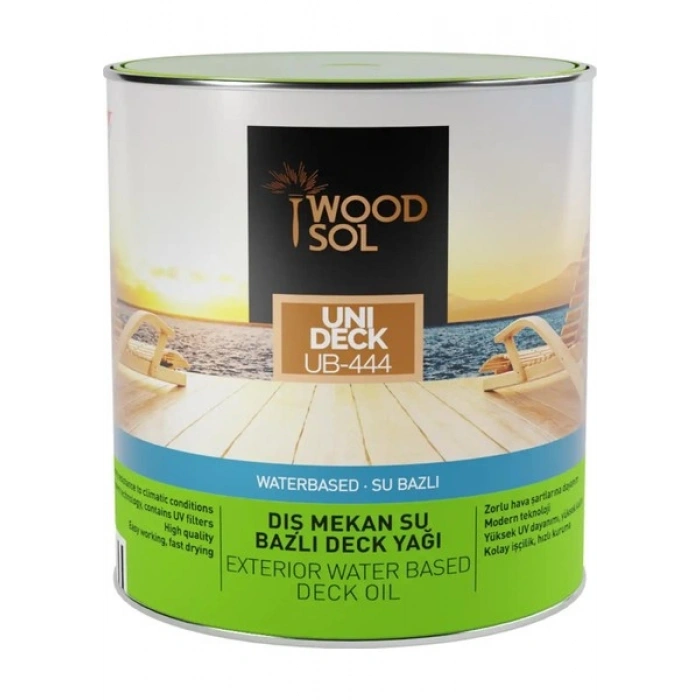 Woodsol Unideck Su Bazlı Ahşap Deck Yağı 0000 Clear 2.5 l