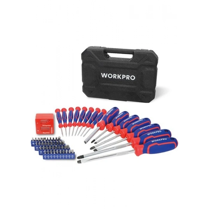 Workpro WP200518 56 Parça Cr-V Manyetik Profesyonel Tornavida & Bits Uç Seti