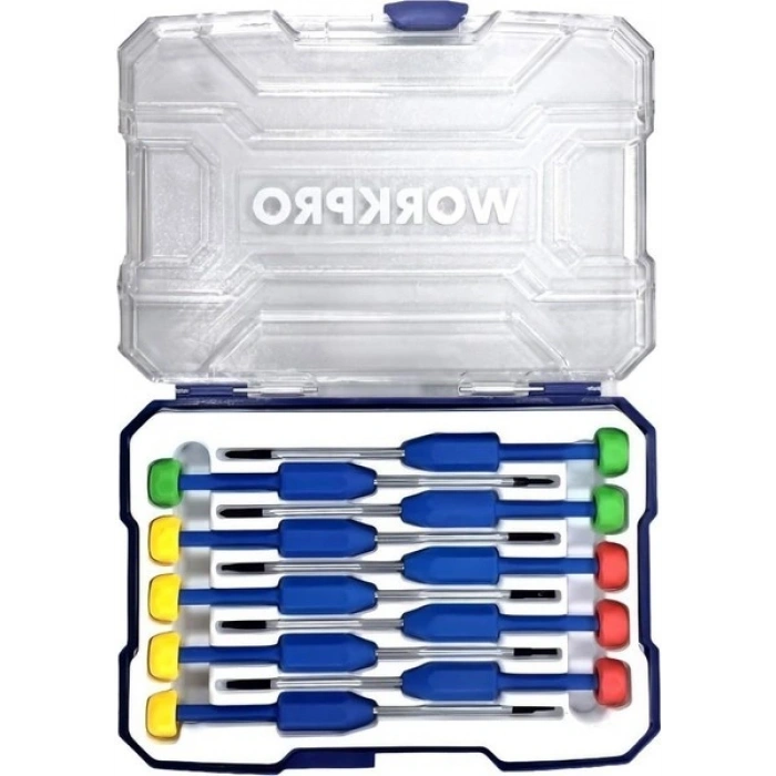 Workpro WP200530 Cr-V 10 Parça Profesyonel Manyetik Hassas Tornavida Seti