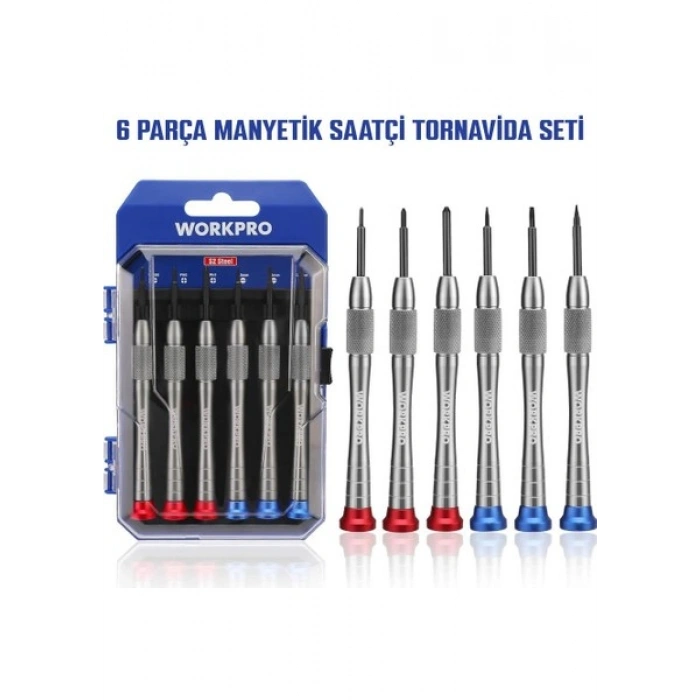 Workpro WP200549 6 Parça Profesyonel S2 Manyetik Saatçi Tornavida Seti