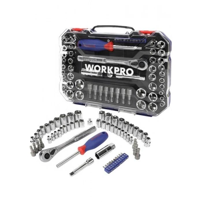 Workpro WP202566 1/4’ 3/8’’ Metrik/inç 63 Parça Cr-V Profesyonel Lokma Takımı