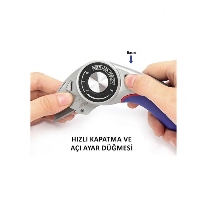 Workpro WP211013 Ağır Hizmet Alüminyum Gövde Açı Ayarlı Katlanır Rötuş Maket Bıçağı + 5 Adet Yedek Bıçak