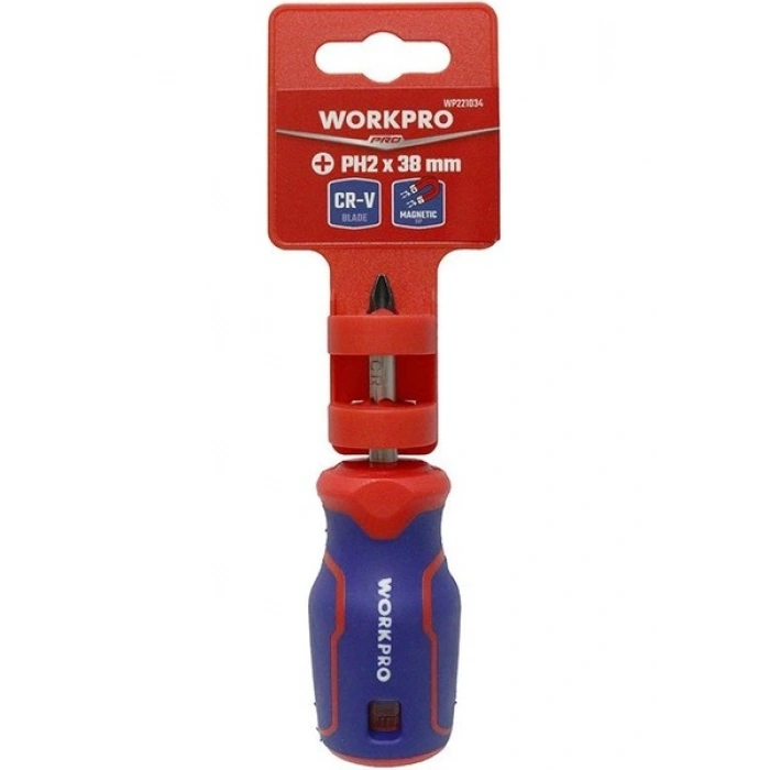 Workpro WP221034 PH2X38MM Cr-V Manyetik Profesyonel Yıldız Topaç Tornavida