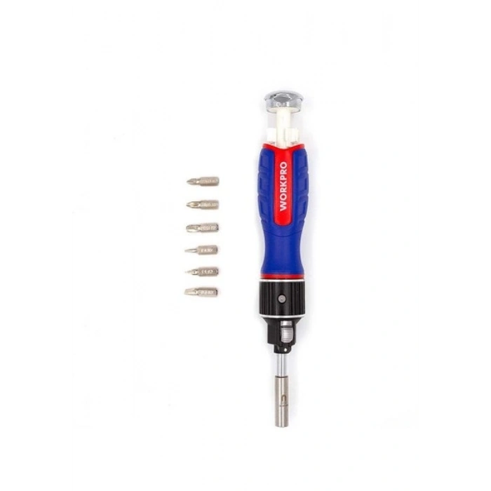 Workpro WP221069 6-In-1 Profesyonel Cr-V Cırcırlı Manyetik Tornavida Seti