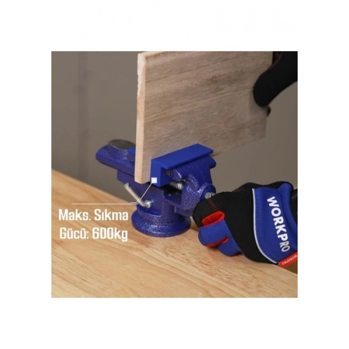 Workpro WP233010 65MM 360° Döner Tabanlı Örslü Profesyonel Mini Tezgâh Mengene