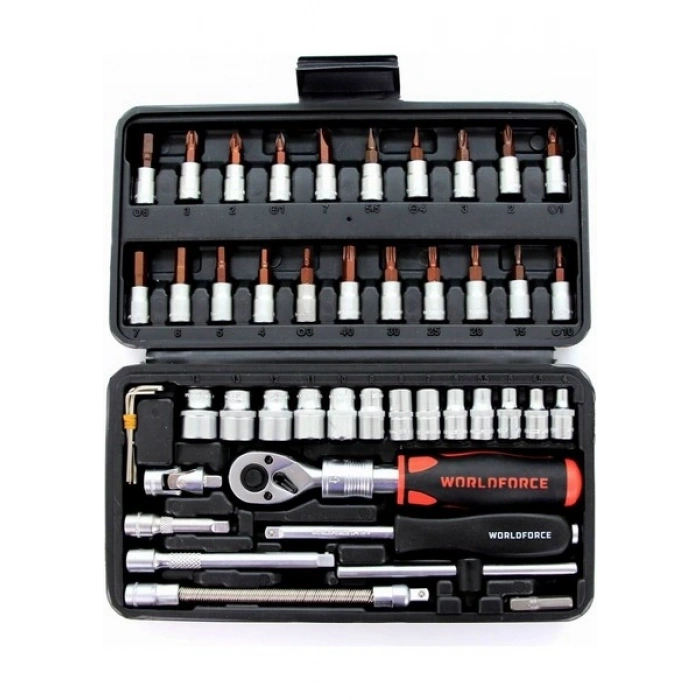 Worldforce 46 Parça 1/4 Lokma Takımı 4-14MM S-Ultra Profesyonel Takım Seti
