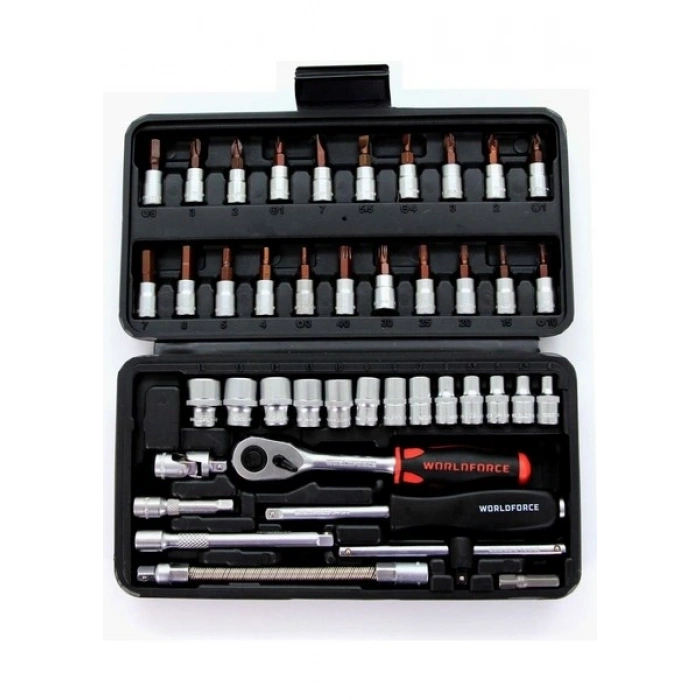Worldforce 46 Parça 1/4 Lokma Takımı 4-14MM S-Ultra Profesyonel Takım Seti