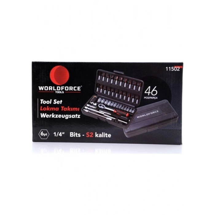 Worldforce 46 Parça 1/4 Lokma Takımı 4-14MM S-Ultra Profesyonel Takım Seti