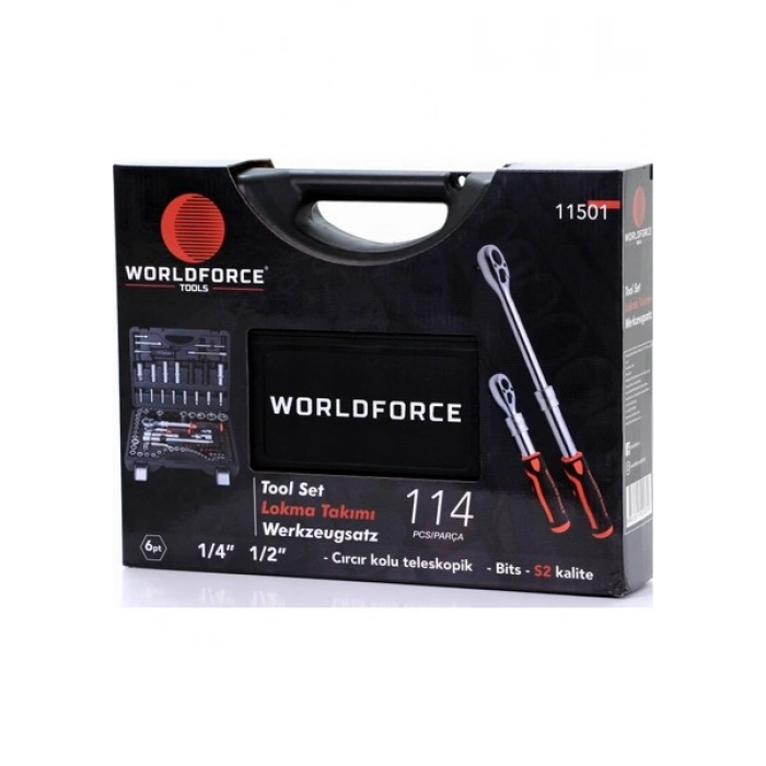 Worldforce S-Ultra 114 Parça Profesyonel Lokma Takımı 1/4,1/2