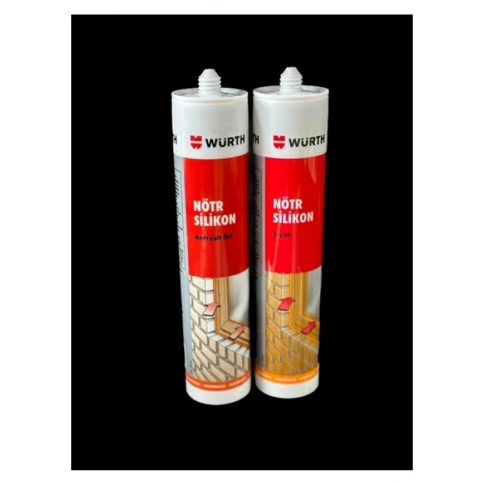 Würth Nötr Silikon Antrasit Gri ve Siyah 2li Set